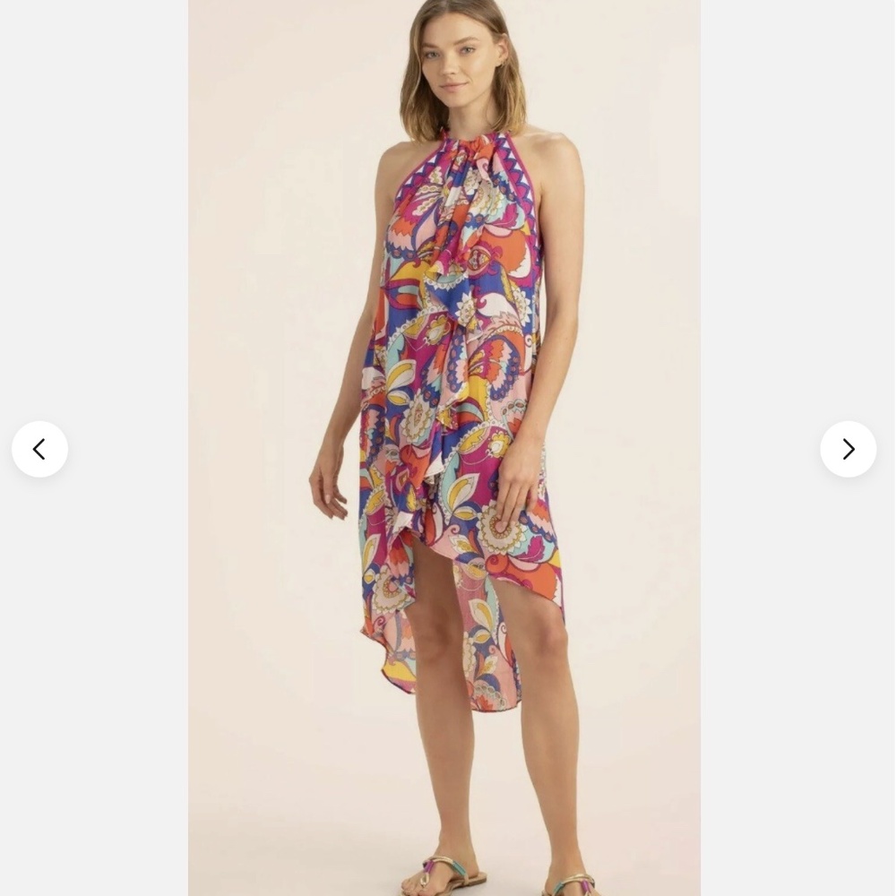 TRINA TURK - Sevillia Asymmetric Swimsuit Cover Up Midi Dress